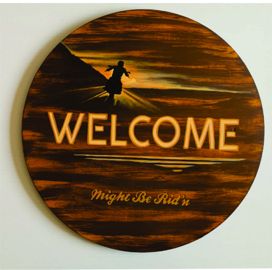 Painted Biker Welcome Sign