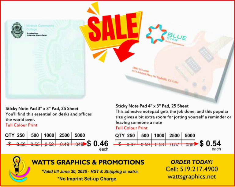 Custom Printed Self Adhesive Note Pads